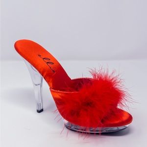 Ellie Red Feather Heels 👠